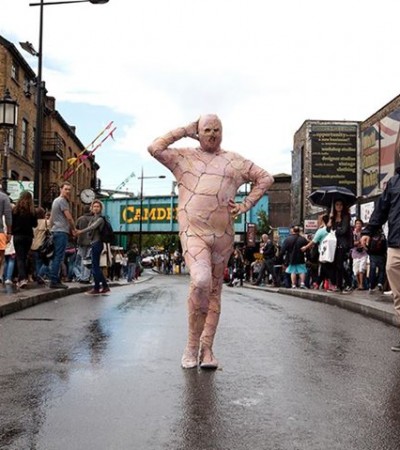 Man In Chicken Skin ‘Gimp Suit’ Walks Around London And Does Aerobics, Because Art